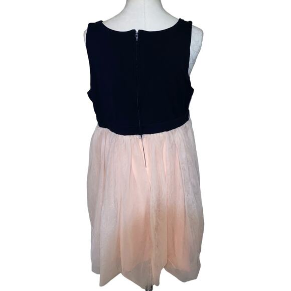 Torrid Tule Skirt Skater Dress Colorblock Sleeveless Pink and Black size 14 - Picture 5 of 13